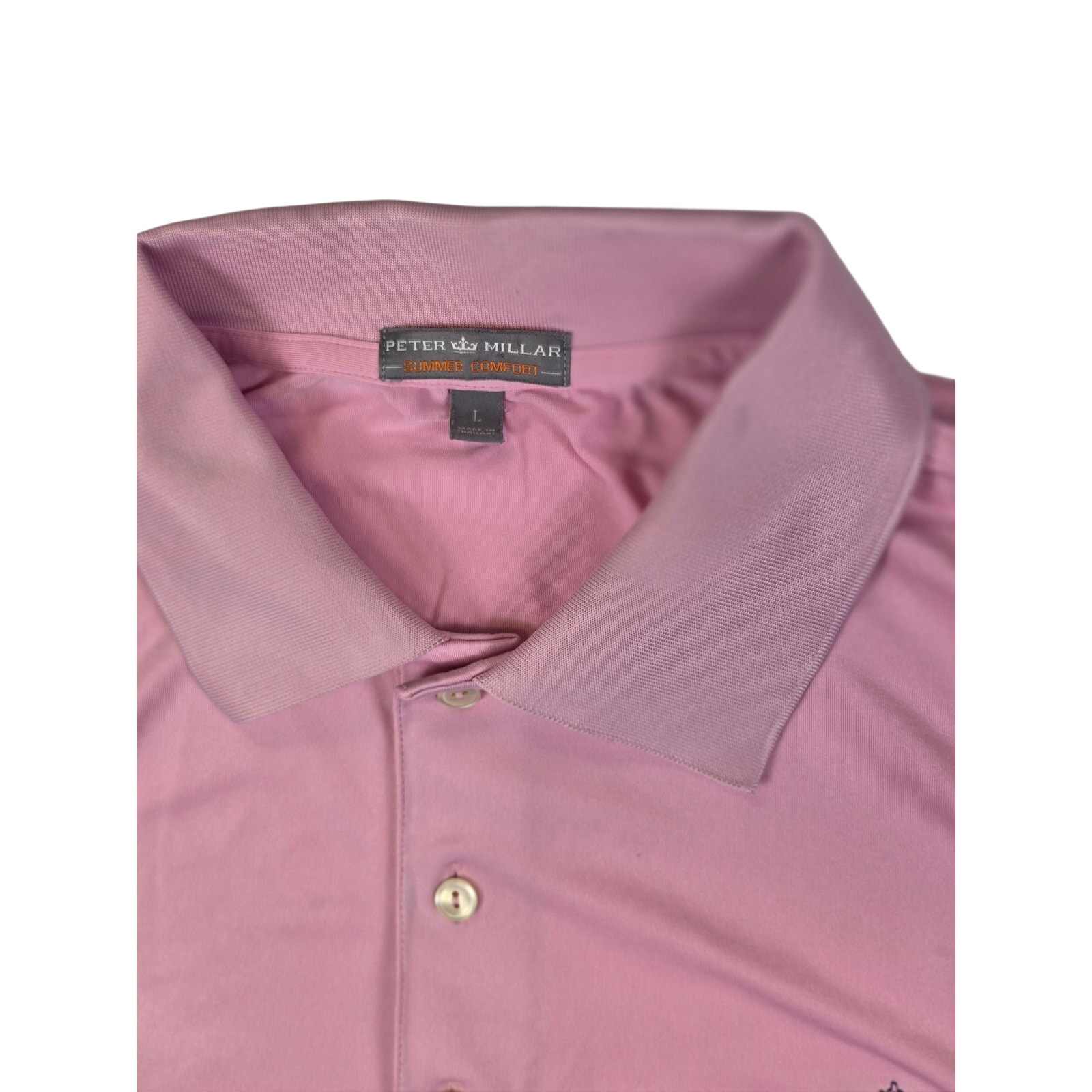 Peter Millar Summer Comfort Mens L Polo Shirt Golf Short Sleeve Pink — image 3 of 8